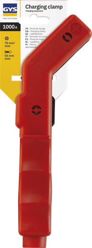 [025769] Red insulated curved clamp 1000 A, on card (025769, GYS)