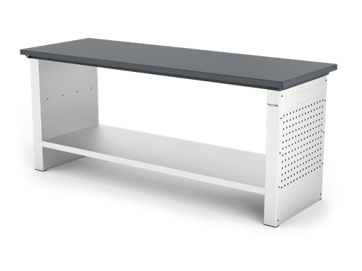 [ELFC-200-A2G] MONO workbench, fixed height, closed sides, flat top, shelf 600 mm, 2000 mm, Filcar (ELFC-200-A2G, FILCAR)