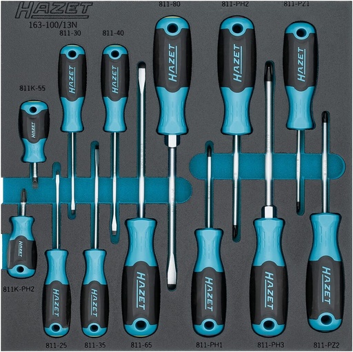 [163-100/13N] Screwdriver set, 13 pieces (163-100/13N, HAZET)