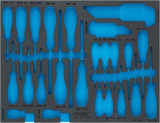 [163-373LN] Dvikomponentis putų įdėklas įrankiams 517×400×35 mm (163-373LN, HAZET)