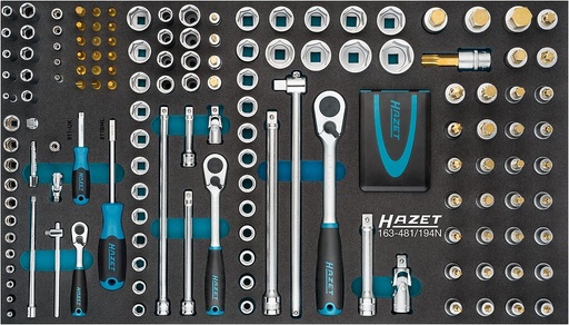 [163-481/194N] Socket set, 194 pcs, 1/4 and 1/2 in. (163-481/194N, HAZET)