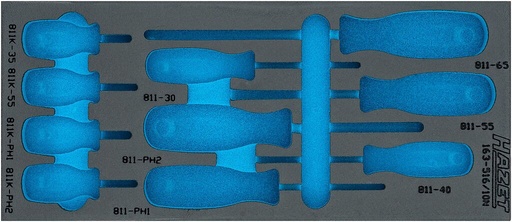 [163-516LN] Dvikomponentis putų įdėklas įrankiams 400×172×35 mm (163-516LN, HAZET)