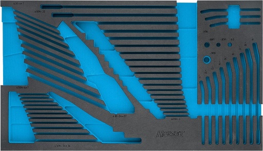 [163-528L] Divkomponentu putu ieliktnis instrumentiem 719×400×40 mm (163-528L, HAZET)