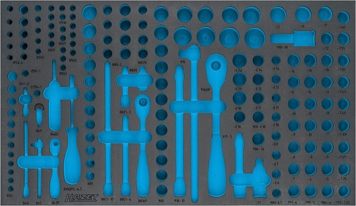 [163-549L] Divkomponentu putu ieliktnis instrumentiem 700×405×40 mm (163-549L, HAZET)