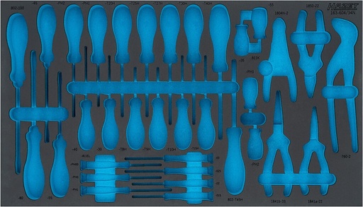 [163-604LN] Divkomponentu putu ieliktnis instrumentiem 695×400×35 mm (163-604LN, HAZET)