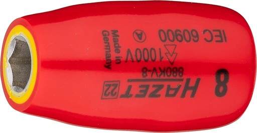 [880KV-8] Galvutė šešiakampė, izoliuota 1000 V, 8 mm, 3/8 col. (880KV-8, HAZET)