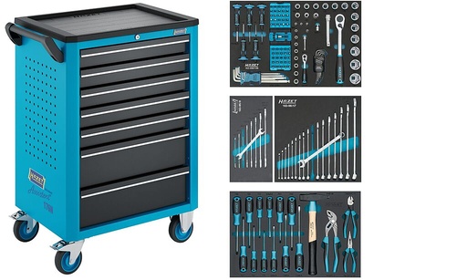 [176N-7/147] Įrankių vežimėlis Assistent® 176N-7, assortment, L x W x H: 780 mm x 498 mm x 1018 mm, 147-pieces (176N-7/147, HAZET)