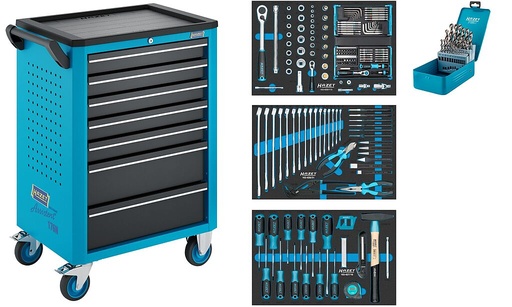 [176N-7/187] Įrankių vežimėlis Assistent® 176N-7, assortment, L x W x H: 780 mm x 498 mm x 1018 mm, 187-pieces (176N-7/187, HAZET)