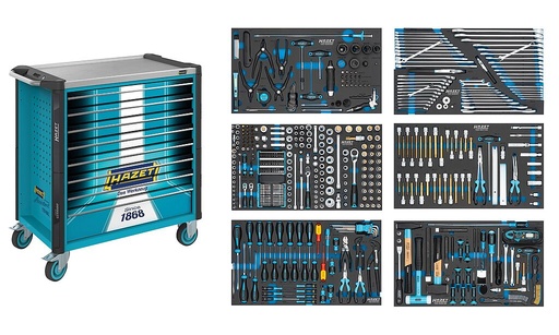 [179NXL-8S1/515] Instrumentu ratiņi Assistent ar instrumentu komplektu (179NXL-8S1/515, HAZET)