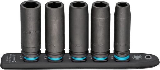 [900SLG-SR/5] SmartRail 1/2 inch long socket set, 5 pcs (900SLG-SR/5, HAZET)