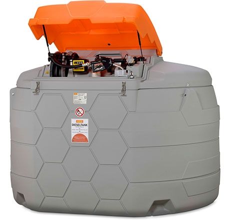 [11079] CUBE 5000 l dīzeļdegvielas tvertne, āra, Premium, 8 m uzpildes šļūtene DN 25, filtrs, skaitītājs, ar atveramu vāku (11079, CEMO)