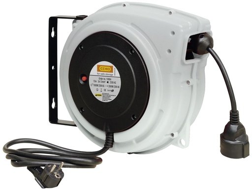 [10864] Cable reel, closed, with swivel bracket for wall and ceiling mounting, power cable 1.5 m, hose length 15 m, CEMO (10864)