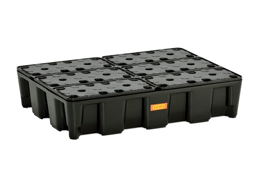 [10889] PE sump pallet 60 HD RG with PE grating 80 x 60 x 18 cm, CEMO (10889)