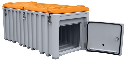 [10336] CEMbox 750 l storage / transport box (PE), with a side door 50 × 45 cm, grey/orange, CEMO (10336)