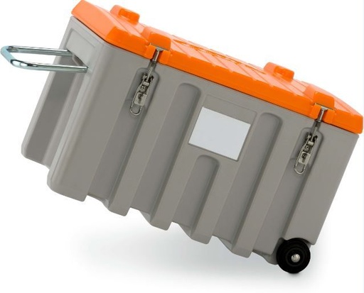 [10331] CEMbox 150 l storage / transport box (PE), with a trolley, grey/orange, CEMO (10331)