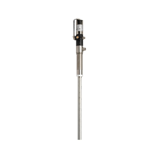[1072V] Single acting stainless steel pneumatic pump, ratio 1:1, Viton® seals, with stainless steel suction pipe 1000 mm and bottom valve (1072V, FLEXBIMEC)