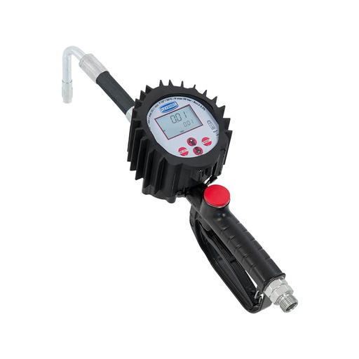 [2812] Electronic oval-gear flow meter for oil, "4TT - MARS" series, with flexible rubber outlet and bent rigid 80° nozzle, Flexbimec (2812, FLEXBIMEC)