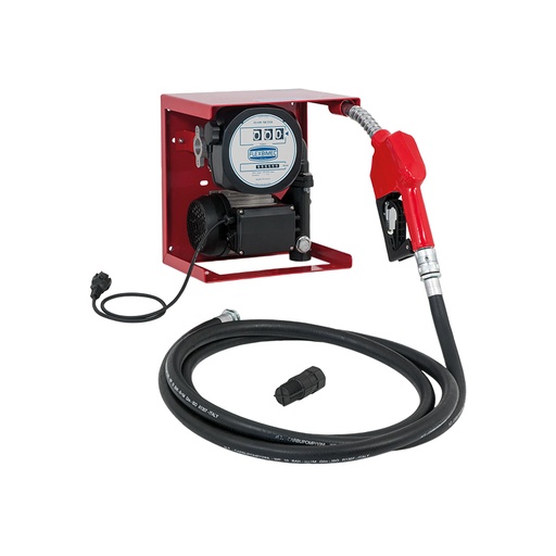 [6738] Dyzelino perpylimo komplektas 230 V su mechaniniu matuokliu, žarna ir automatinio sustabdymo pistoletu (art. 6725), FLEXBIMEC (6738)