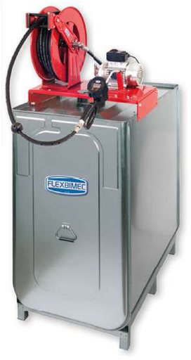 [8205] Electric oil dispensing kit with 1000 l tank, hose reel and 15 m hose, Flexbimec (8205, FLEXBIMEC)