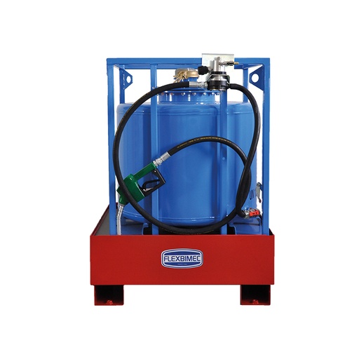 [8229] Gasoline tank, painted steel, with containing basin and air-operated transfer kit, capacity 258 l (8229, FLEXBIMEC)