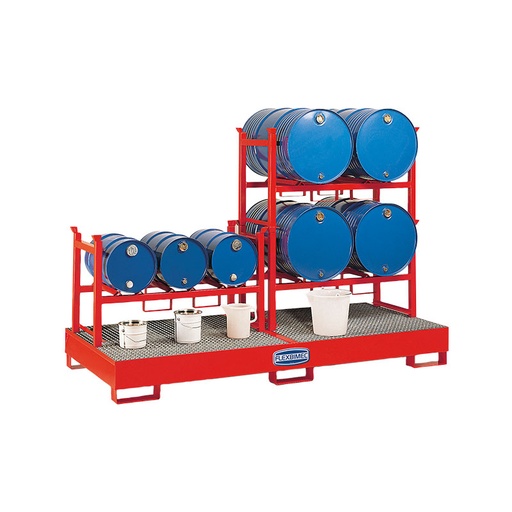 [8567] Metal barrel rack for horizontal storage up to 2 drums of 208 l on pallet art. no. 8565, FLEXBIMEC (8567)