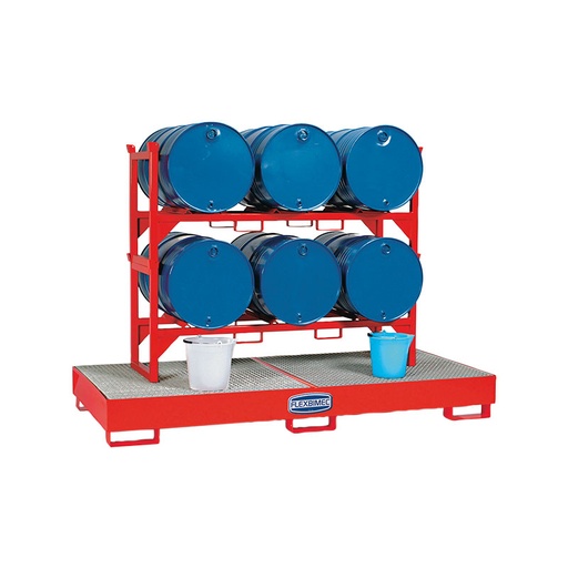 [8568] Metalinis statinių stovas horizontaliam saugojimui iki 3 statinių po 208 l ant padėklo art. nr. 8565, FLEXBIMEC (8568)