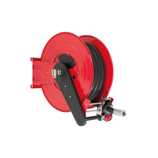 [AF4219151] Painted steel automatic spring-driven hose reel ANDROMEDA series for max 10 mt Ø1" hose - disc 434 mm - spool 195 mm - drum 250 mm - with hose guide (w/o hose), FLEXBIMEC (AF4219151)