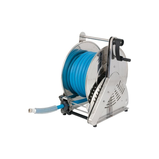 [OPSGX52190] Stainless steel (AISI 304) manual hose reel ORION HEAVY DUTY series for max 65 mt Ø1/2" hose - disc 540 mm - spool 195 mm - drum 250 mm - w/o hose guide (w/o hose), FLEXBIMEC (OPSGX52190)