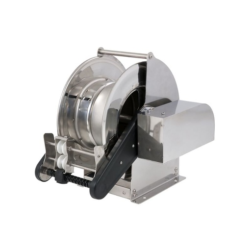 [SX1242261] Stainless steel (AISI 304) electric 12 VDC motor-driven hose reel SIRIO series for max 15 mt Ø1" hoses - disc 434 mm - spool 260 mm - drum 250 mm - optional control panel - with hose guide (w/o hose), FLEXBIMEC (SX1242261)