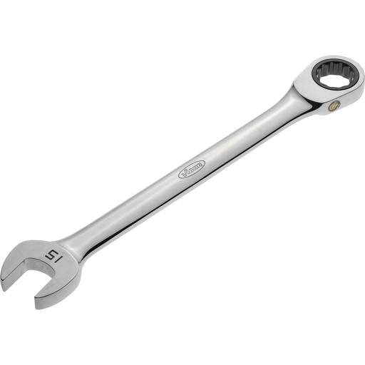 [V1026] Ratcheting combination wrench, long, size 15 mm (V1026, VIGOR)