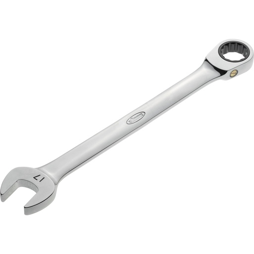 [V1028] Ratcheting combination wrench, long, size 17 mm (V1028, VIGOR)