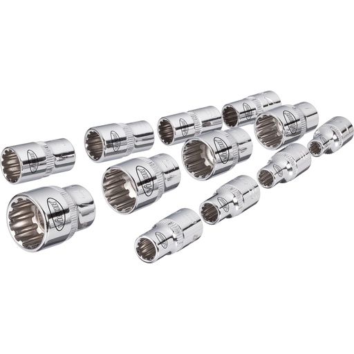 [V1897] Socket with multi-purpose profile, set ∙ size 4 – 14 mm ∙ 12 pieces (V1897, VIGOR)