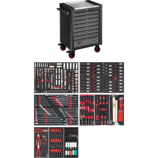 [V1901-X/376] Tool trolley Series L with assortment (V1901-X/376, VIGOR)