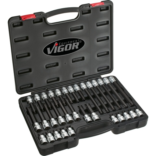 [V1917] T screwdriver socket set, size T20 – T70, 32 pieces (V1917, VIGOR)