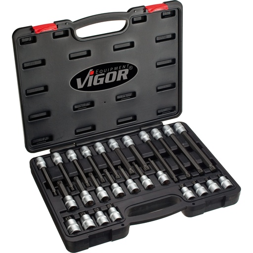 [V1918] Screwdriver socket set for screws with internal serration (XZN) - size M5-M16 (V1918, VIGOR)