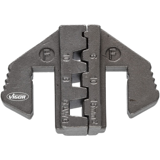 [V2499-F] Interchangeable crimping die-head "F": for wire end sleeves above 6.0 mm² (V2499-F, VIGOR)
