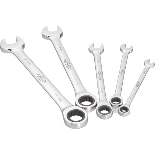 [V2820] Ratcheting combination wrench set, long, 5 pieces (V2820, VIGOR)