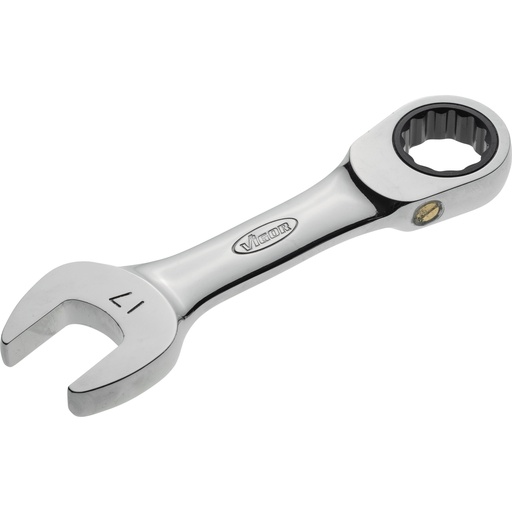 [V2831] Ratcheting combination wrench, short, size 17 mm (V2831, VIGOR)
