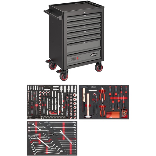 [V4219] Tool trolley Series L, with assortment, 248 pieces (V4219, VIGOR)