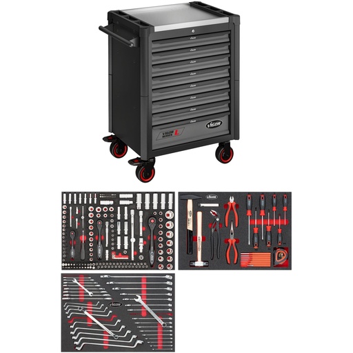 [V4219-X] Instrumentu ratiņi L sērija, ar instrumentu komplektu (V4219-X, VIGOR)