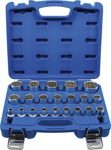 [39854] Galvučių rinkinys 12vnt. (1/2", 6-kampės, 10,11,12,13,14,15,16,17,18,19,21,22mm) (plokštėje) AVTODELO 398 (39854, BALTWERK)