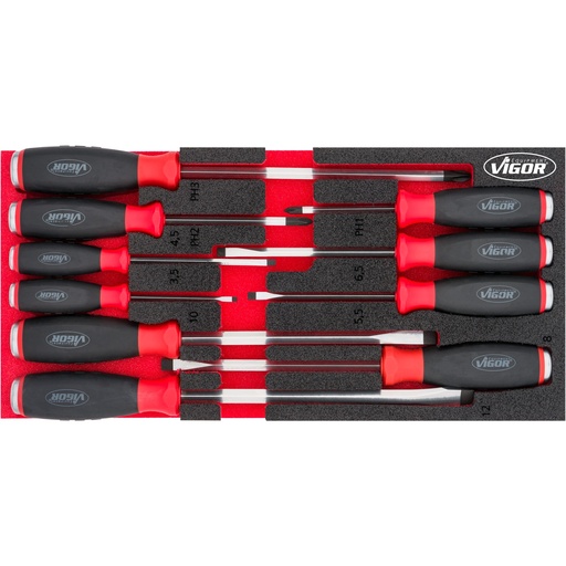 [V5068] Screwdriver set ∙ with impact cap V5068, VIGOR