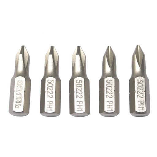 [S59222] ⬡ Antgalis PHILLIPS 1/4" (6.3 mm), 5 vnt. PH #1 x 25 mm (S59222, SATA)