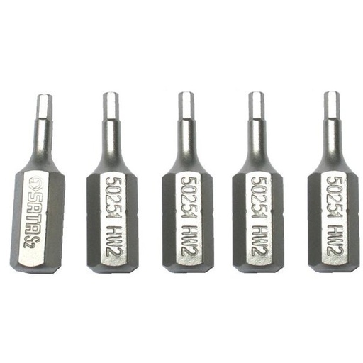 [S59253] ⬡ Antgalis IMBUS 1/4" (6.3 mm), 5 vnt. 3 x 25 mm (S59253, SATA)