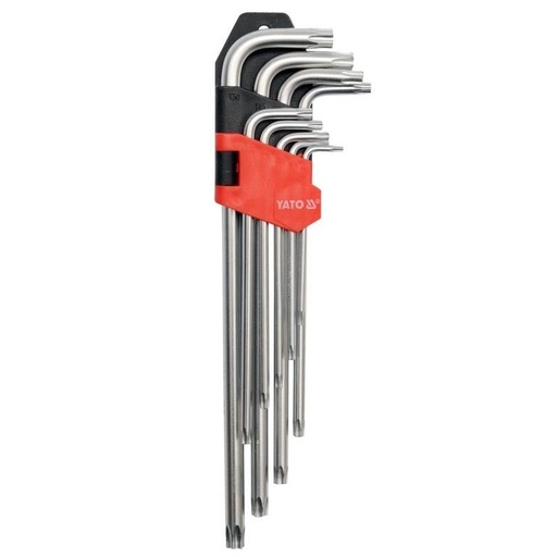 [YT0512] ⬡ L-type hex key TORX extra long set 9pcs. (T10-T50) with hole (YT0512, YATO)