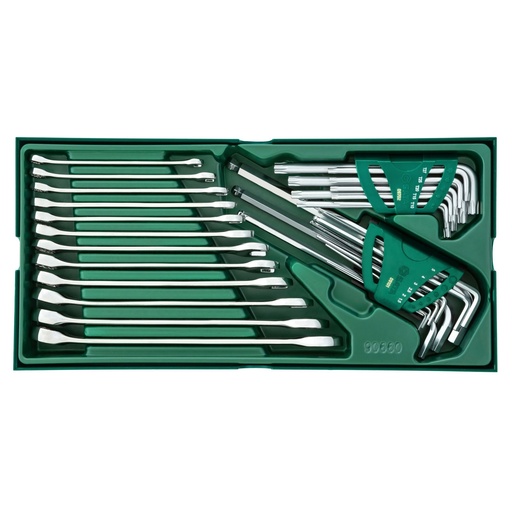 [S09906] ⬡ Tray. Combination wrench and hex key set  10pcs. (S09906, SATA)
