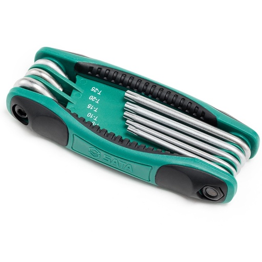 [S09123] ⬡ Salokāms TORX komplekts 8 gab. (TT9-T40) ar caurumu (S09123, SATA)