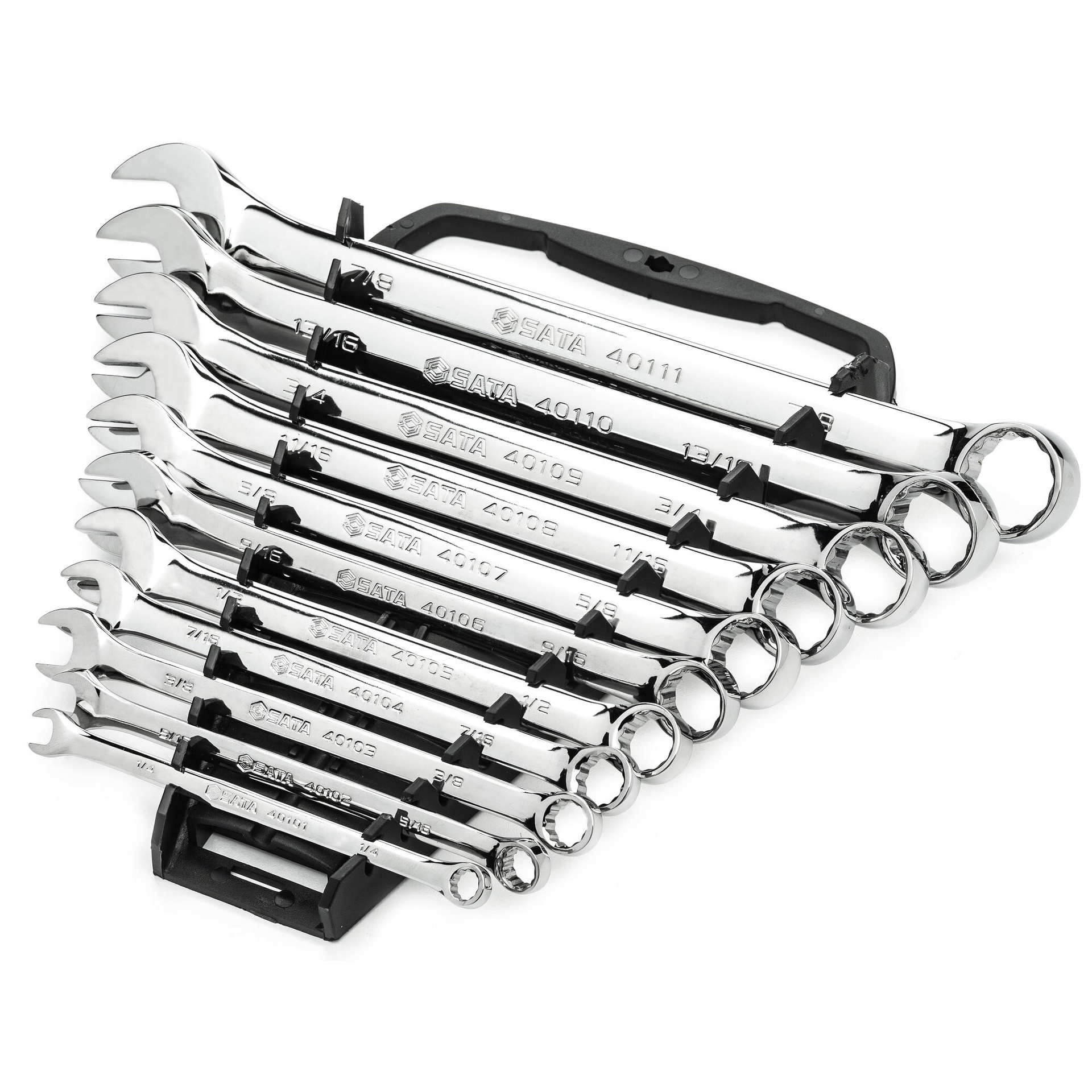 ⬡ Veržliarakčių kombinuotų rinkinys 11vnt. (1/4"-7/8") (S09021, SATA)