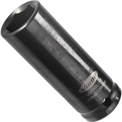 [V5550L-19] Impact wrench socket, long V5550L-19, VIGOR