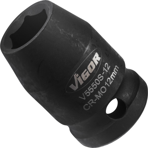 [V5550S-12] Trieciena muciņa 1/2 collas, 12 mm, īsā (V5550S-12, VIGOR)